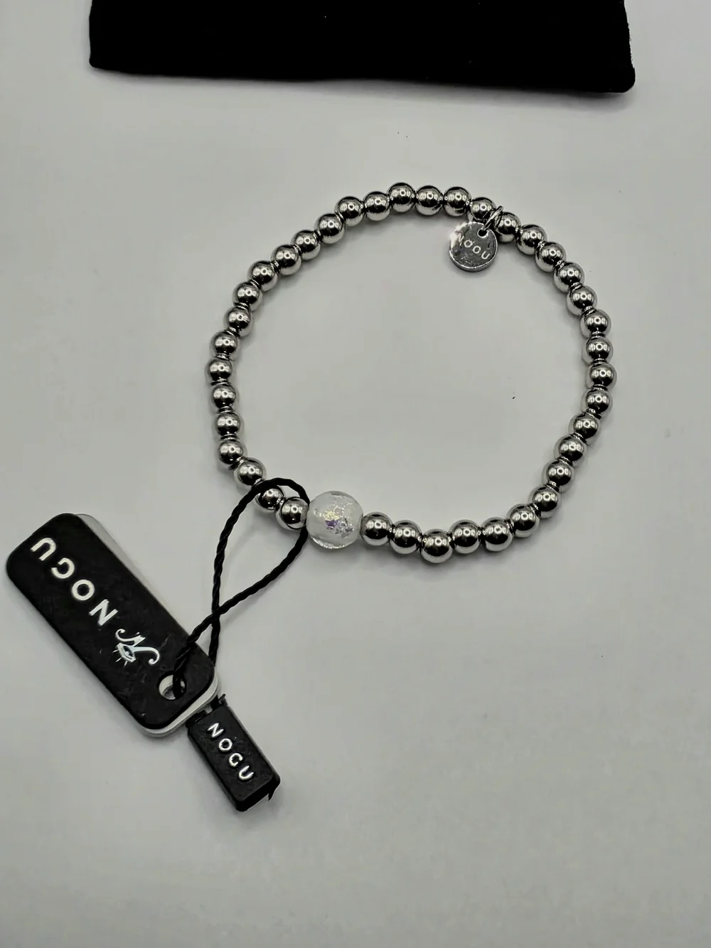 New Nogu Silver Bead Stretch Bracelet